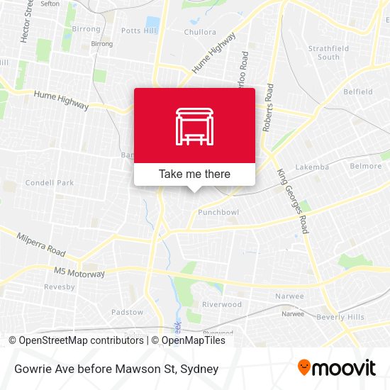 Gowrie Ave before Mawson St map