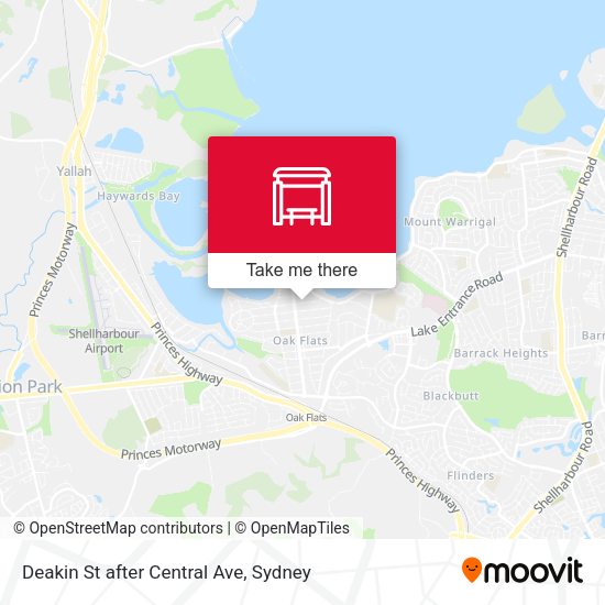Deakin St after Central Ave map