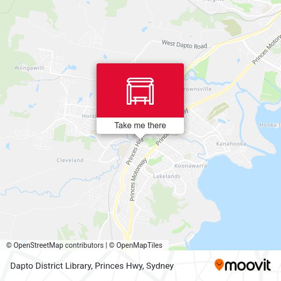 Dapto District Library, Princes Hwy map