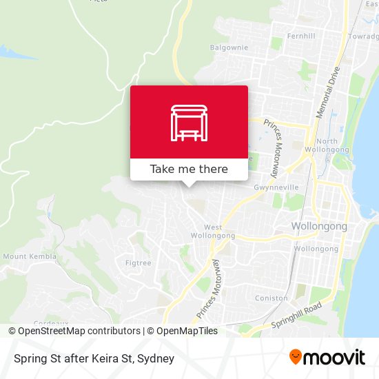 Spring St after Keira St map
