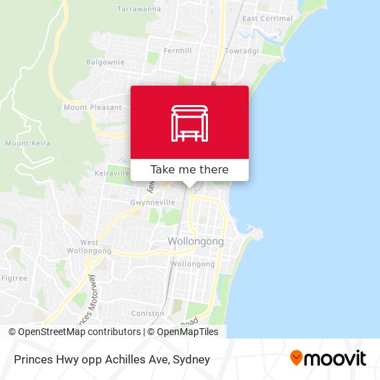 Princes Hwy opp Achilles Ave map