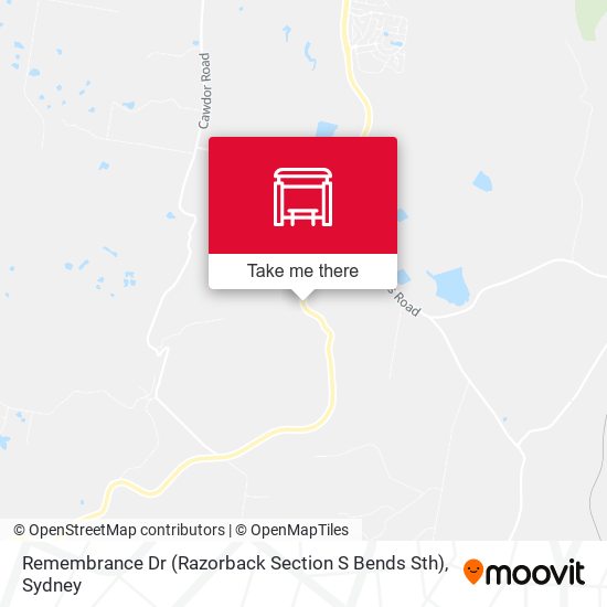 Remembrance Dr (Razorback Section S Bends Sth) map