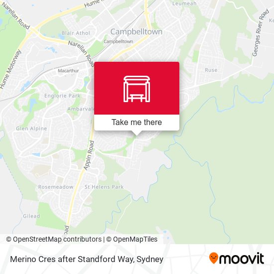 Merino Cres after Standford Way map