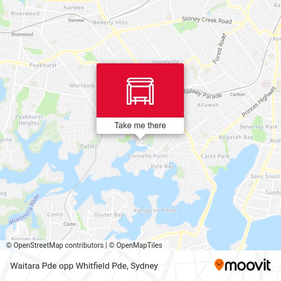 Waitara Pde opp Whitfield Pde map