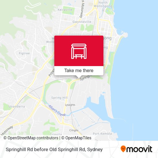Springhill Rd before Old Springhill Rd map