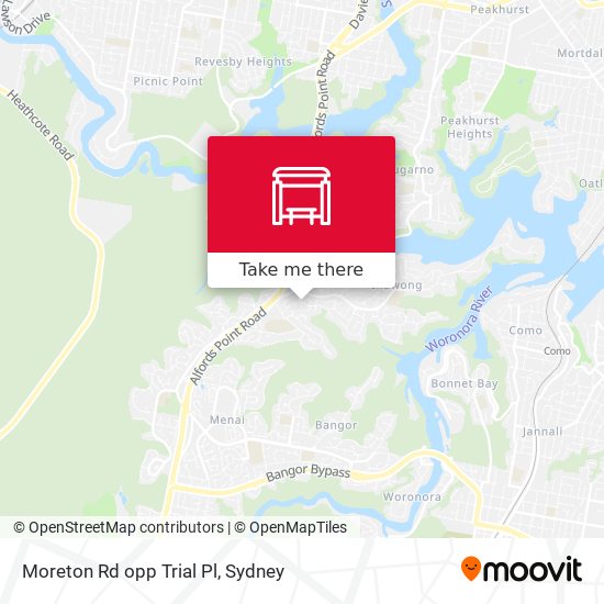Moreton Rd opp Trial Pl map