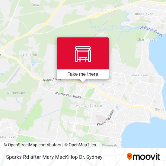 Sparks Rd after Mary MacKillop Dr map
