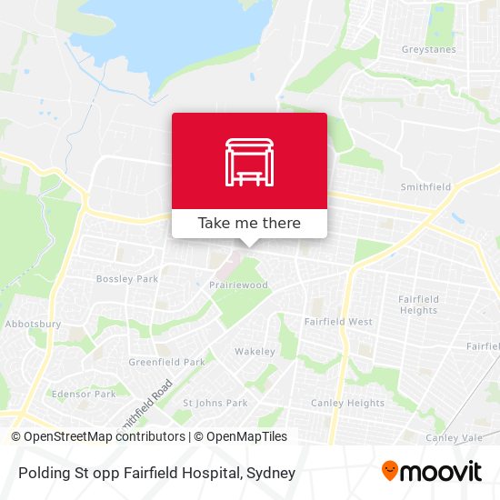 Polding St opp Fairfield Hospital map