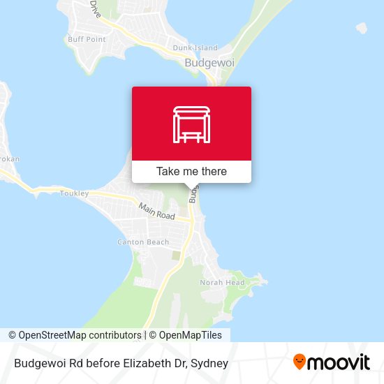 Budgewoi Rd before Elizabeth Dr map