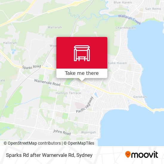 Sparks Rd after Warnervale Rd map