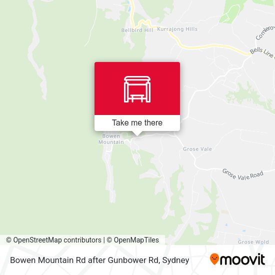 Bowen Mountain Rd after Gunbower Rd map