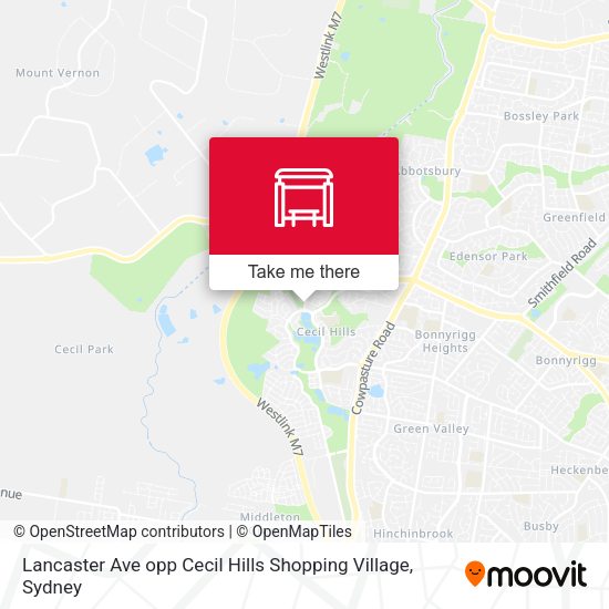Lancaster Ave opp Cecil Hills Shopping Village map