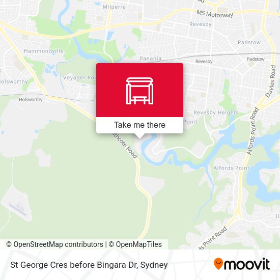 St George Cres before Bingara Dr map