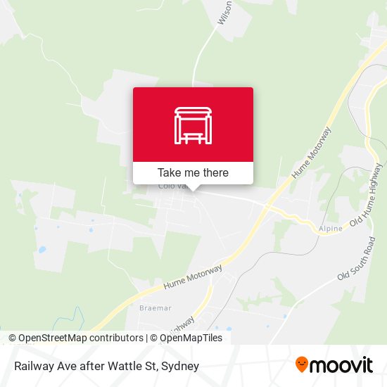 Railway Ave after Wattle St map