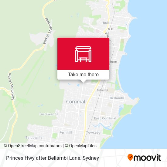 Princes Hwy after Bellambi Lane map