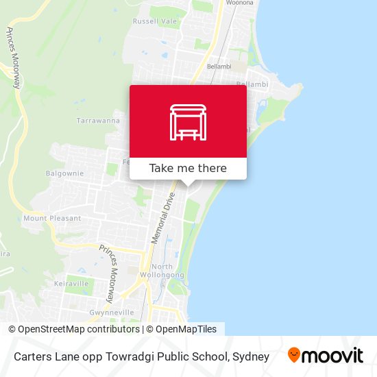 Mapa Carters Lane opp Towradgi Public School