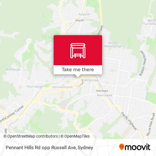 Mapa Pennant Hills Rd opp Russell Ave