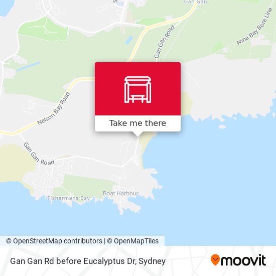 Gan Gan Rd before Eucalyptus Dr map