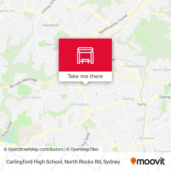 Mapa Carlingford High School, North Rocks Rd