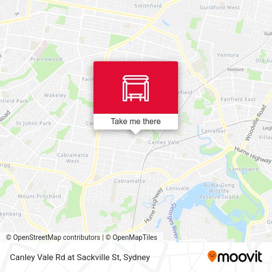 Canley Vale Rd at Sackville St map