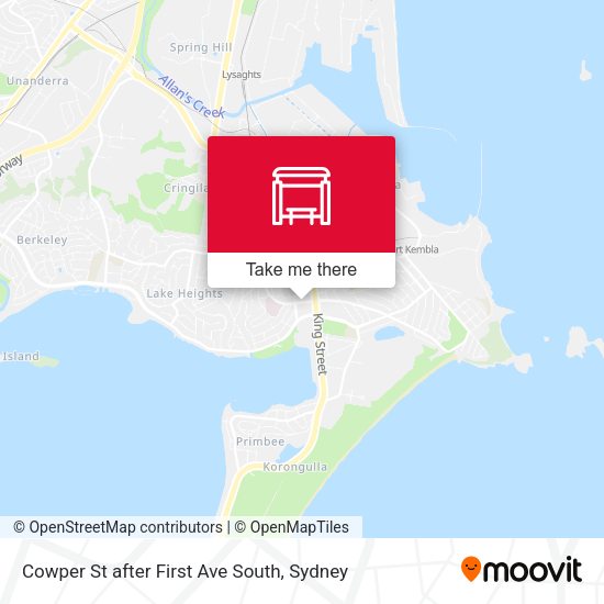 Cowper St after First Ave South map