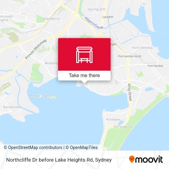 Northcliffe Dr before Lake Heights Rd map