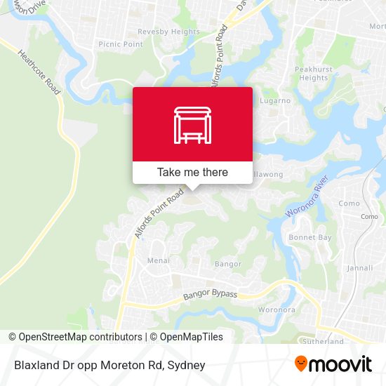 Blaxland Dr opp Moreton Rd map