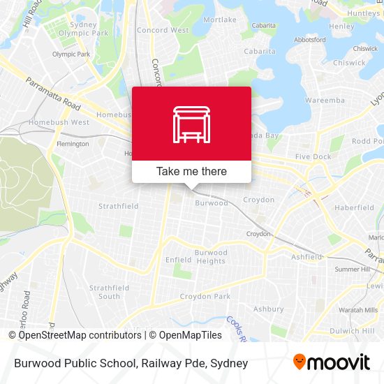 Burwood Public School, Railway Pde map