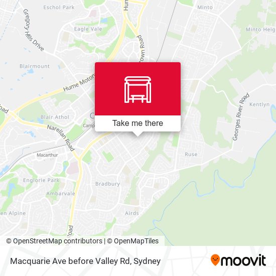 Macquarie Ave before Valley Rd map