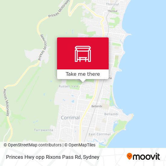Princes Hwy opp Rixons Pass Rd map