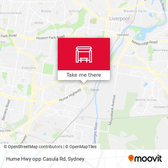 Hume Hwy opp Casula Rd map