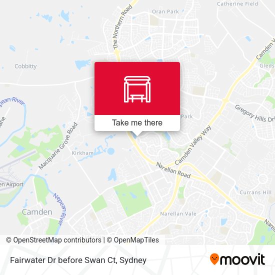 Fairwater Dr before Swan Ct map
