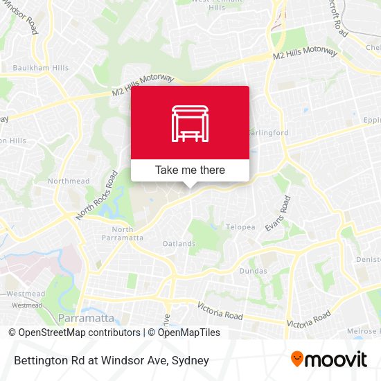 Bettington Rd at Windsor Ave map