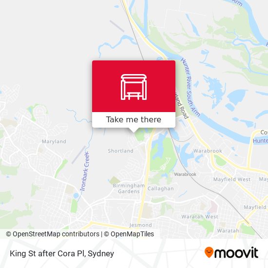 King St after Cora Pl map