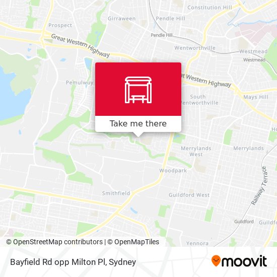 Bayfield Rd opp Milton Pl map