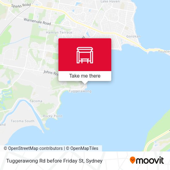 Tuggerawong Rd before Friday St map