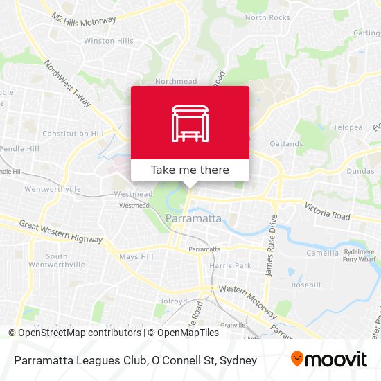 Parramatta Leagues Club, O'Connell St map