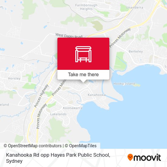 Kanahooka Rd opp  Hayes Park Public School map