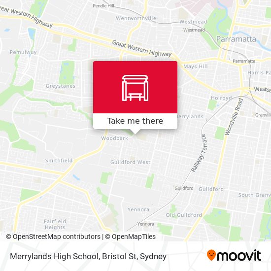 Merrylands High School, Bristol St map