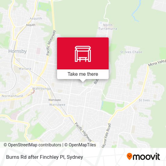 Burns Rd after Finchley Pl map