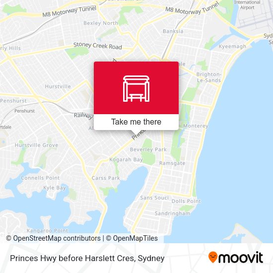 Princes Hwy before Harslett Cres map