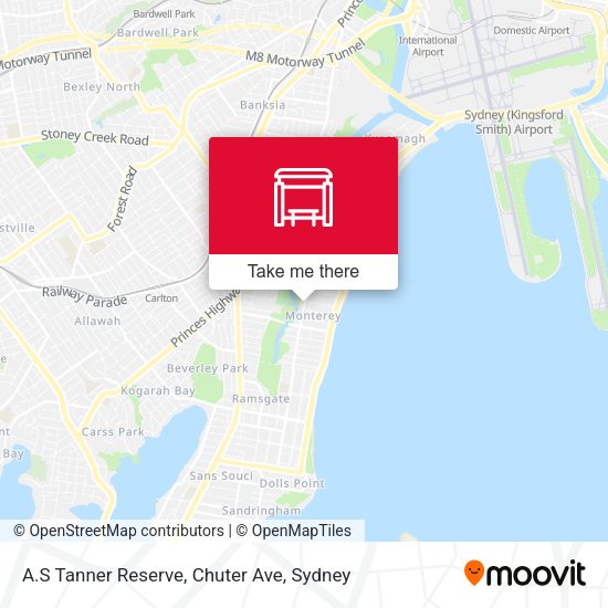 A.S Tanner Reserve, Chuter Ave map