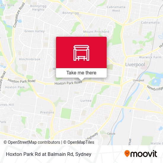 Hoxton Park Rd at Balmain Rd map