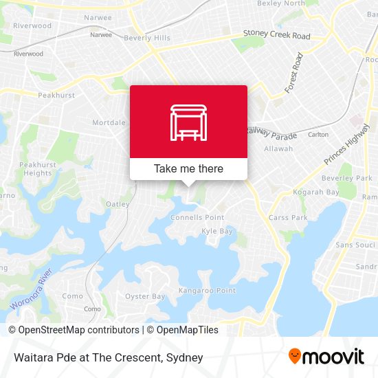 Waitara Pde at The Crescent map