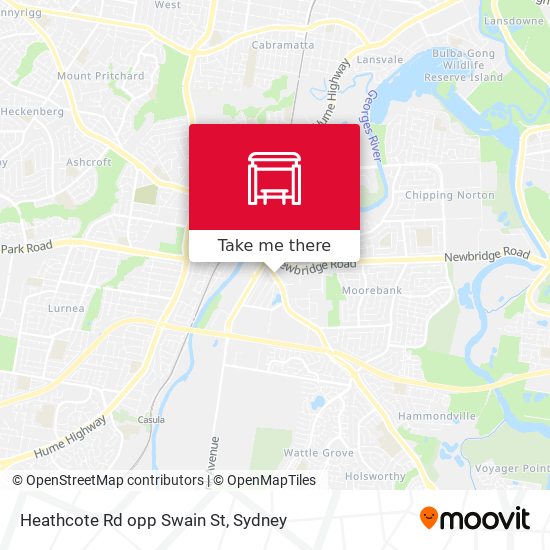 Heathcote Rd opp Swain St map