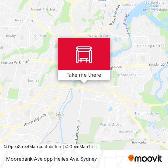 Moorebank Ave opp Helles Ave map