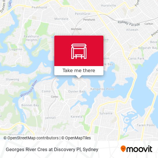 Georges River Cres at Discovery Pl map