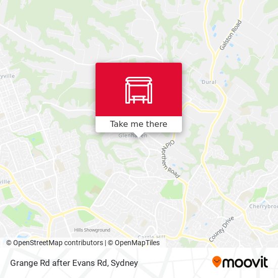 Grange Rd after Evans Rd map