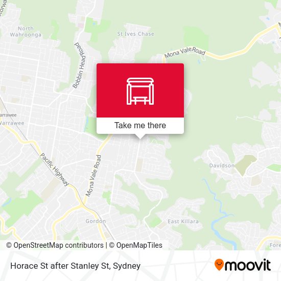 Horace St after Stanley St map