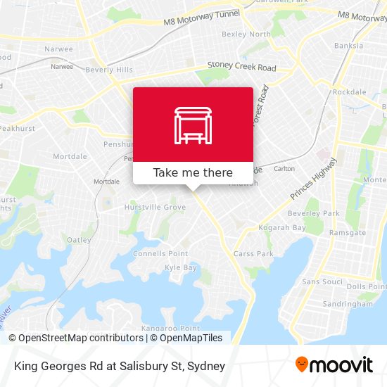 King Georges Rd at Salisbury St map
